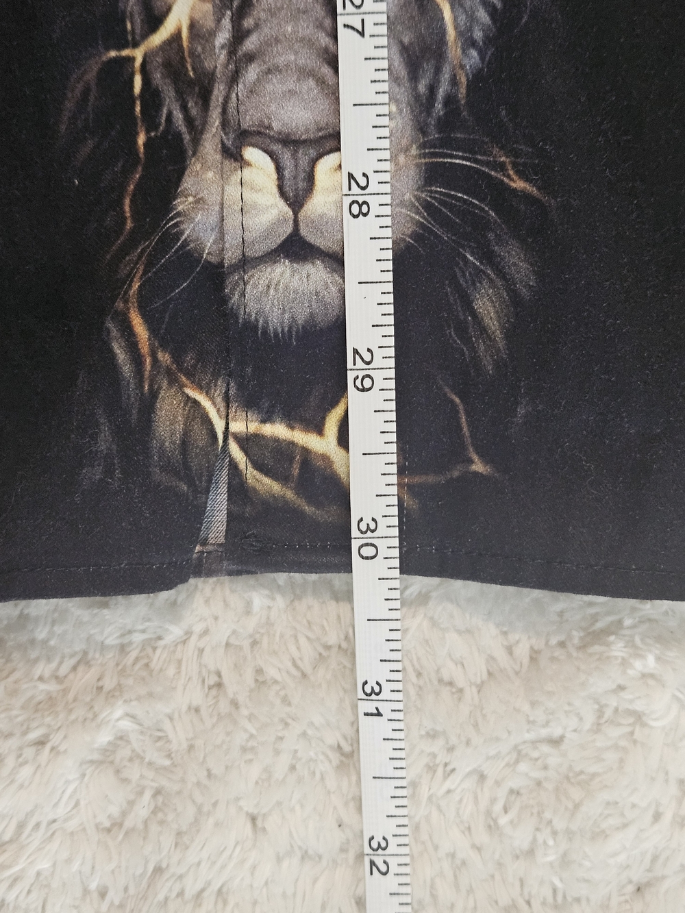 NEW Jared Lang Black Men's Long-Sleeve Lion Animal Print Button-Up Shirt Luxury - Picture 8 of 9